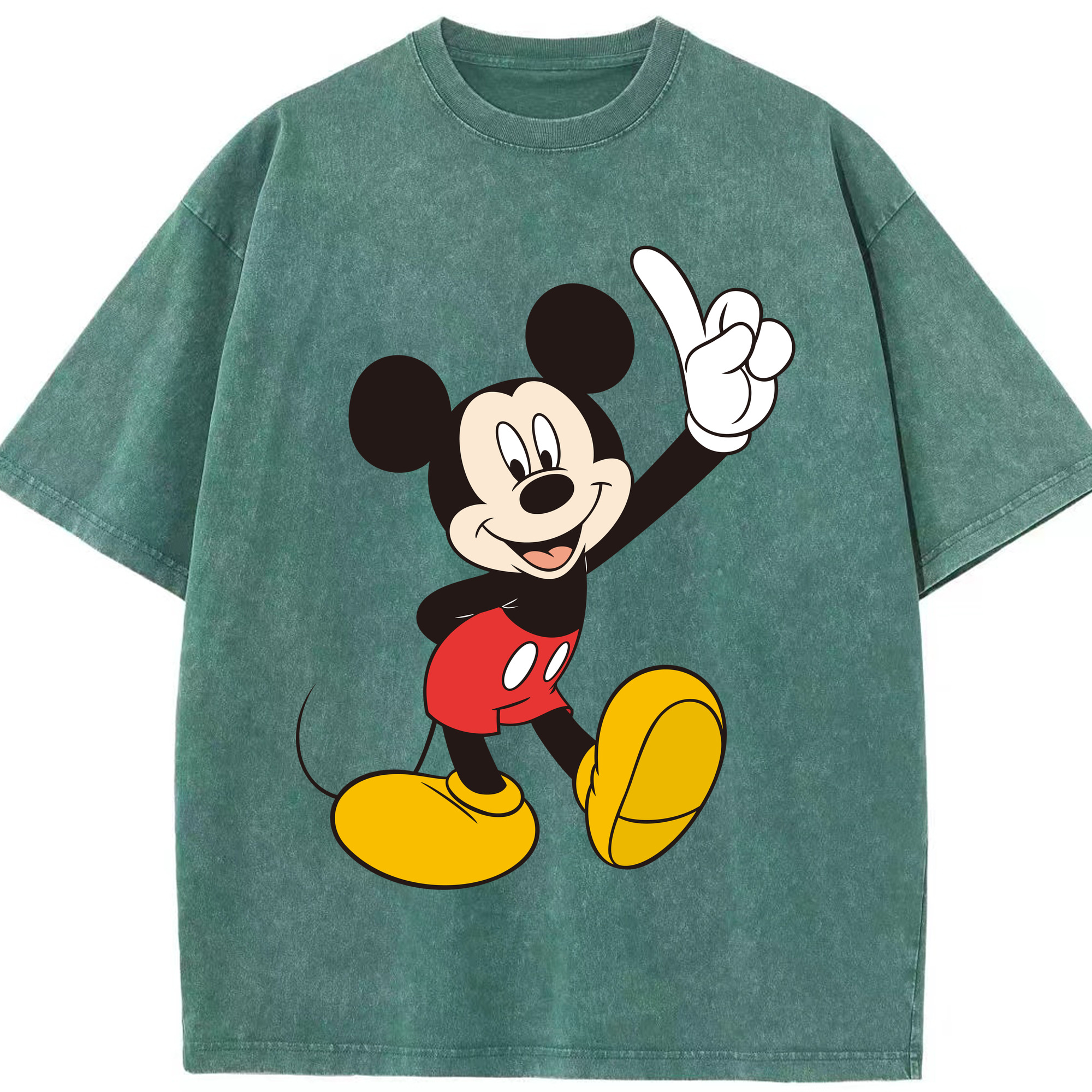 （画像用） ミッキーマウス Mickey Mouse 綿100% ヴィンテージ風 半袖Tシャツ（フロントプリント）